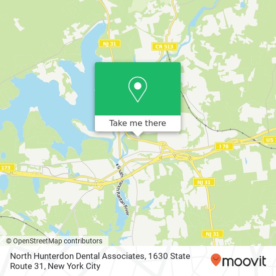 Mapa de North Hunterdon Dental Associates, 1630 State Route 31