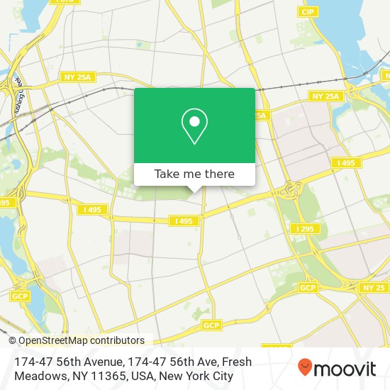 174-47 56th Avenue, 174-47 56th Ave, Fresh Meadows, NY 11365, USA map