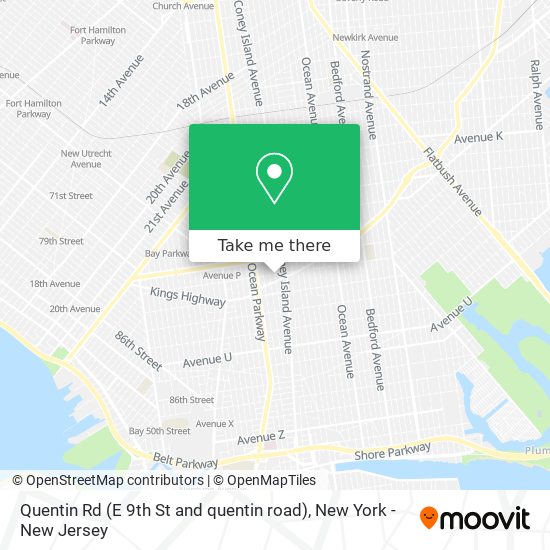 Mapa de Quentin Rd (E 9th St and quentin road)