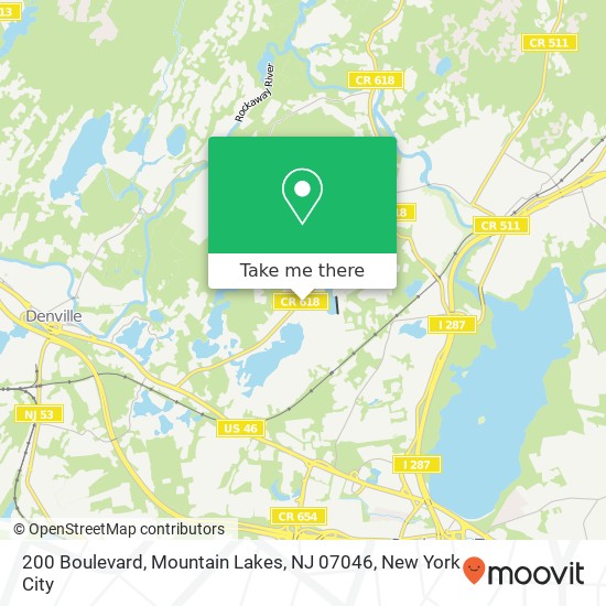 Mapa de 200 Boulevard, Mountain Lakes, NJ 07046