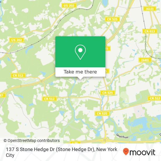 Mapa de 137 S Stone Hedge Dr (Stone Hedge Dr), Basking Ridge, NJ 07920