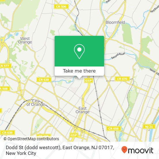 Dodd St (dodd westcott), East Orange, NJ 07017 map