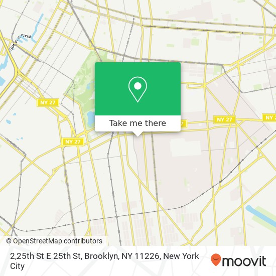 Mapa de 2,25th St E 25th St, Brooklyn, NY 11226