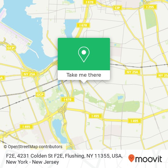 Mapa de F2E, 4231 Colden St F2E, Flushing, NY 11355, USA