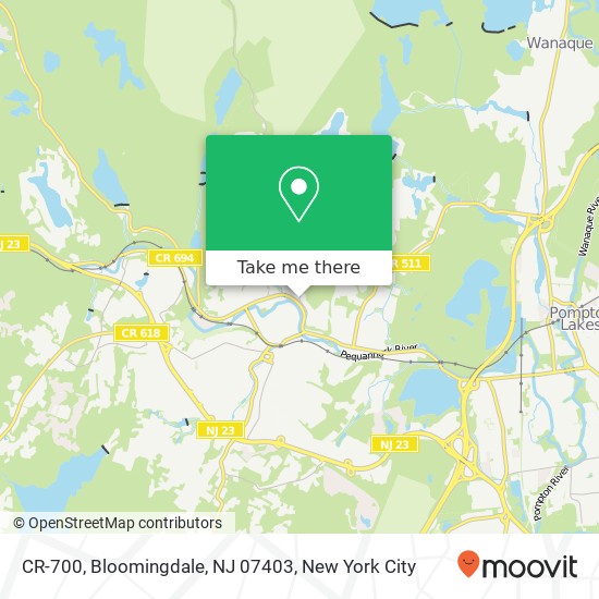 Mapa de CR-700, Bloomingdale, NJ 07403