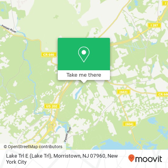 Mapa de Lake Trl E (Lake Trl), Morristown, NJ 07960