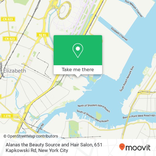 Mapa de Alanas the Beauty Source and Hair Salon, 651 Kapkowski Rd