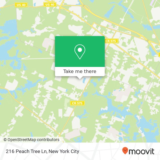 Mapa de 216 Peach Tree Ln, Egg Harbor Twp, NJ 08234