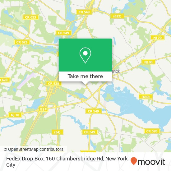 FedEx Drop Box, 160 Chambersbridge Rd map