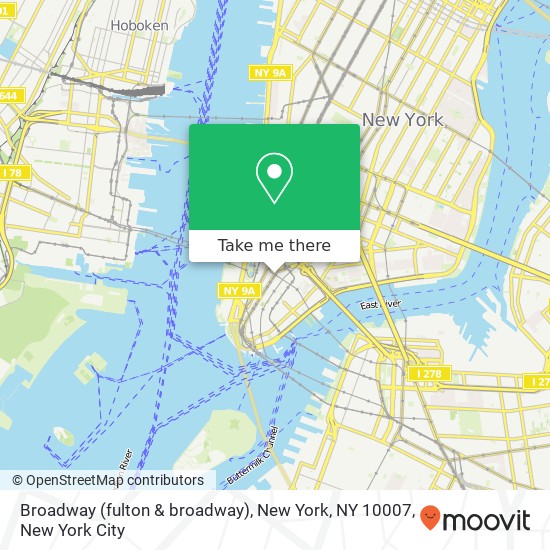 Mapa de Broadway (fulton & broadway), New York, NY 10007