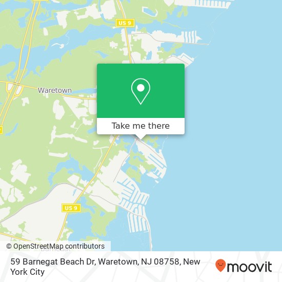 Mapa de 59 Barnegat Beach Dr, Waretown, NJ 08758