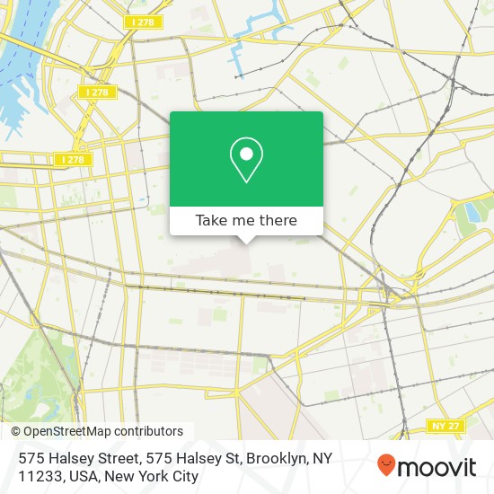 Mapa de 575 Halsey Street, 575 Halsey St, Brooklyn, NY 11233, USA