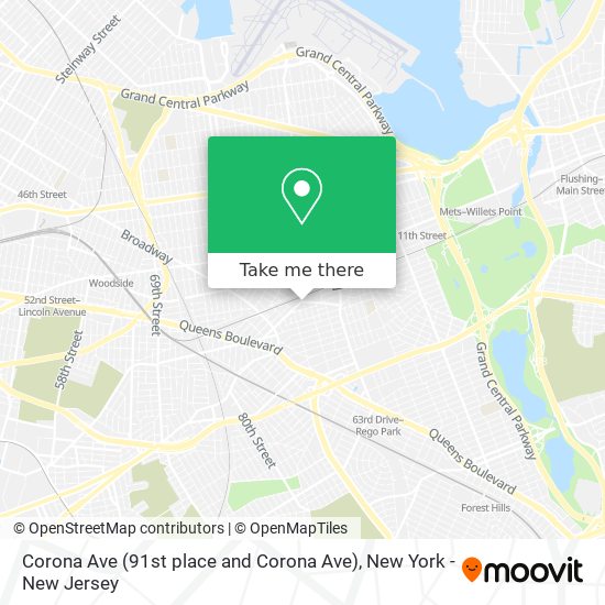 Mapa de Corona Ave (91st place and Corona Ave)