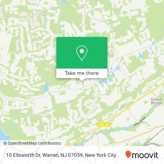 Mapa de 10 Ellsworth Dr, Warren, NJ 07059