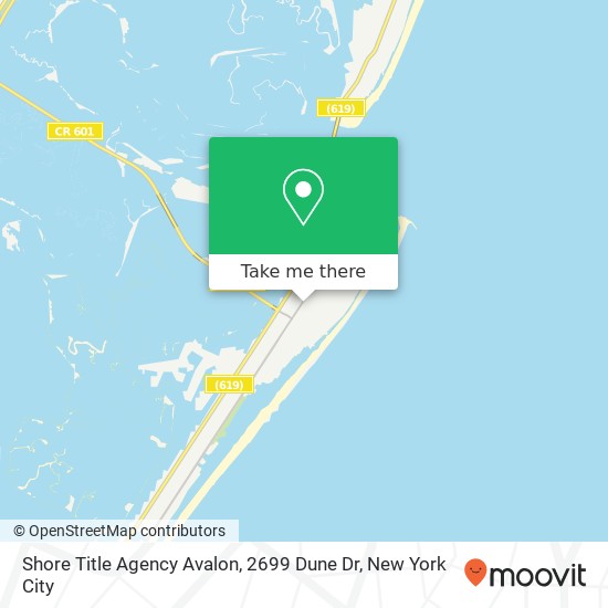 Mapa de Shore Title Agency Avalon, 2699 Dune Dr