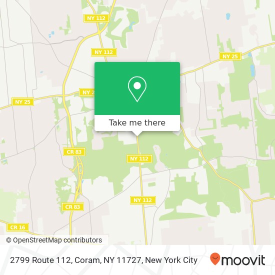 Mapa de 2799 Route 112, Coram, NY 11727