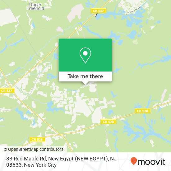 Mapa de 88 Red Maple Rd, New Egypt (NEW EGYPT), NJ 08533