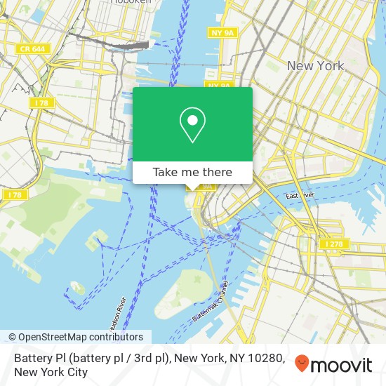 Battery Pl (battery pl / 3rd pl), New York, NY 10280 map