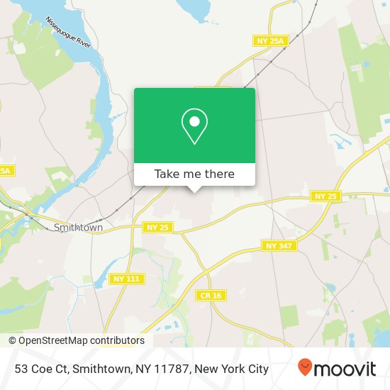 Mapa de 53 Coe Ct, Smithtown, NY 11787