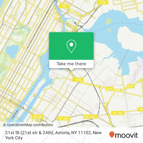 Mapa de 21st St (21st str & 24th), Astoria, NY 11102