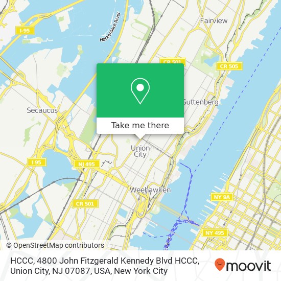 HCCC, 4800 John Fitzgerald Kennedy Blvd HCCC, Union City, NJ 07087, USA map