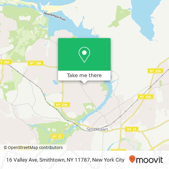 Mapa de 16 Valley Ave, Smithtown, NY 11787