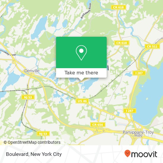 Mapa de Boulevard, Mountain Lakes, NJ 07046