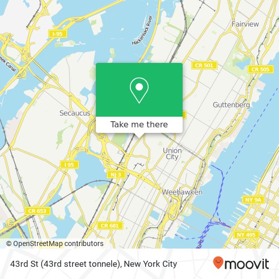 43rd St (43rd street tonnele), North Bergen, NJ 07047 map