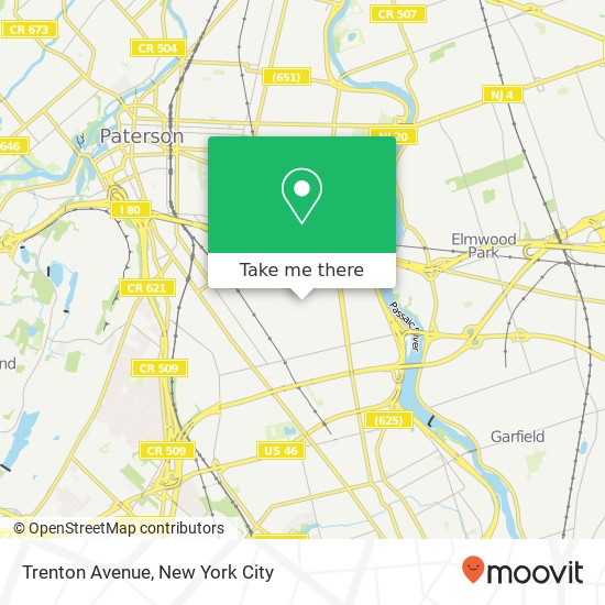 Mapa de Trenton Avenue, Trenton Ave, Paterson, NJ, USA