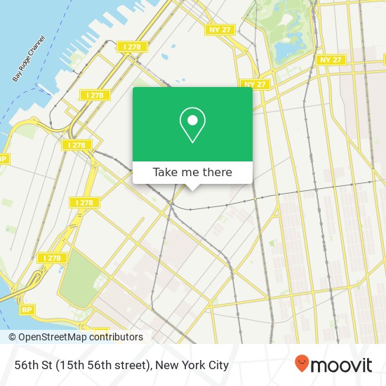 Mapa de 56th St (15th 56th street), Brooklyn, NY 11219