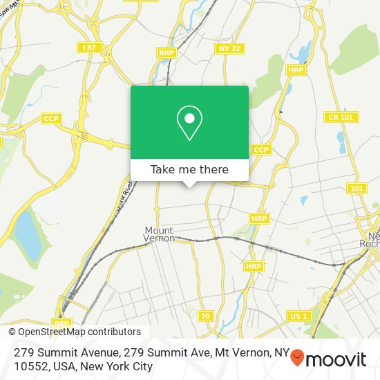 279 Summit Avenue, 279 Summit Ave, Mt Vernon, NY 10552, USA map