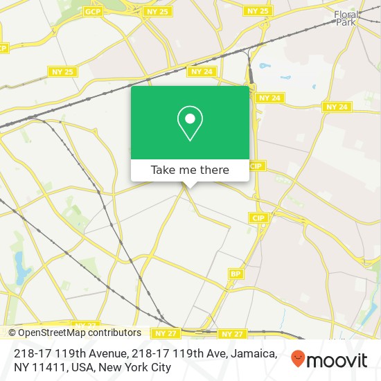 218-17 119th Avenue, 218-17 119th Ave, Jamaica, NY 11411, USA map