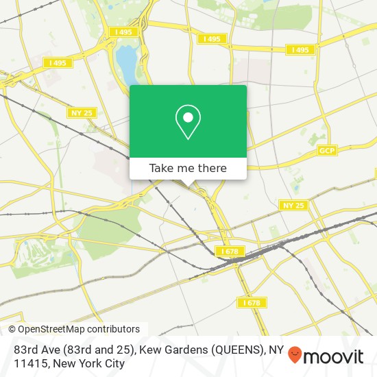Mapa de 83rd Ave (83rd and 25), Kew Gardens (QUEENS), NY 11415