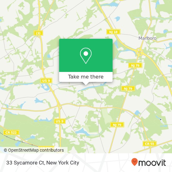 Mapa de 33 Sycamore Ct, Marlboro, NJ 07746