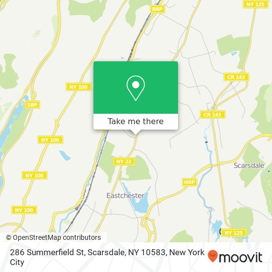 Mapa de 286 Summerfield St, Scarsdale, NY 10583