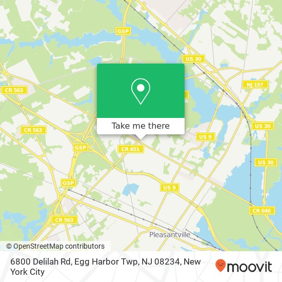 Mapa de 6800 Delilah Rd, Egg Harbor Twp, NJ 08234