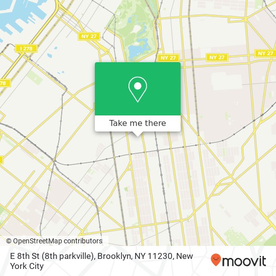 Mapa de E 8th St (8th parkville), Brooklyn, NY 11230