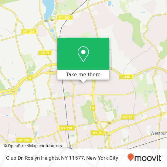 Mapa de Club Dr, Roslyn Heights, NY 11577