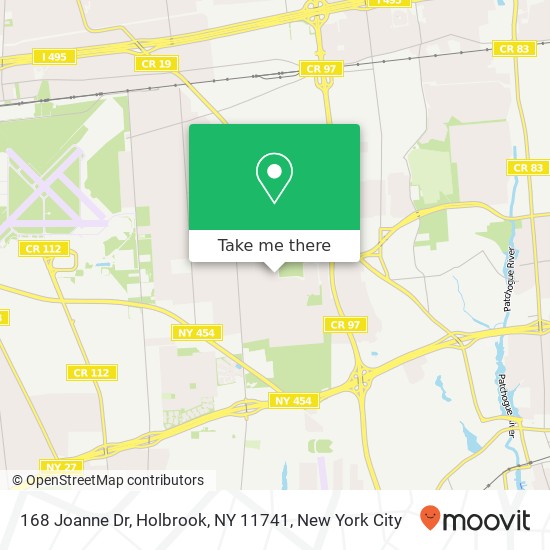 Mapa de 168 Joanne Dr, Holbrook, NY 11741