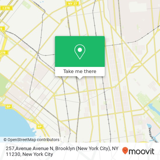 257,Avenue Avenue N, Brooklyn (New York City), NY 11230 map