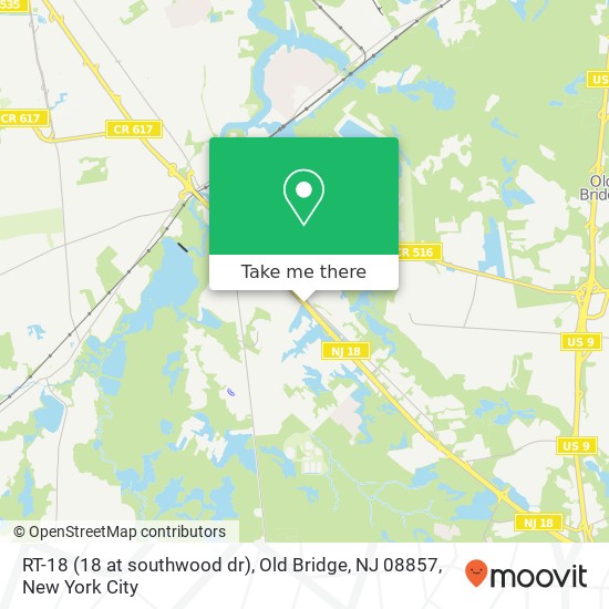 Mapa de RT-18 (18 at southwood dr), Old Bridge, NJ 08857