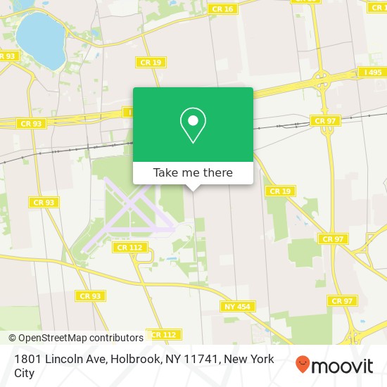 Mapa de 1801 Lincoln Ave, Holbrook, NY 11741