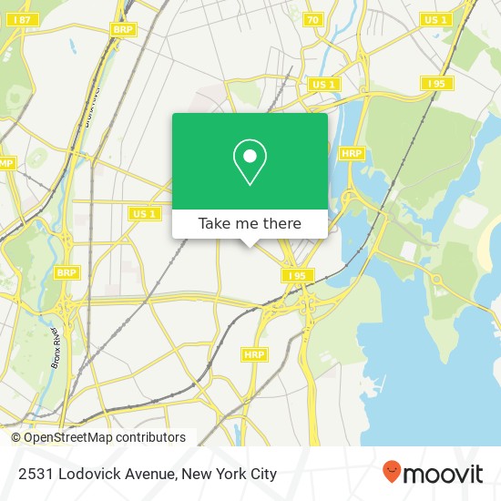 Mapa de 2531 Lodovick Avenue, 2531 Lodovick Ave, Bronx, NY 10469, USA