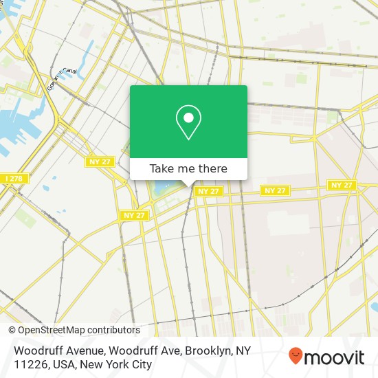 Mapa de Woodruff Avenue, Woodruff Ave, Brooklyn, NY 11226, USA