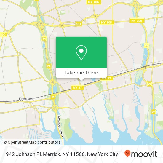 Mapa de 942 Johnson Pl, Merrick, NY 11566