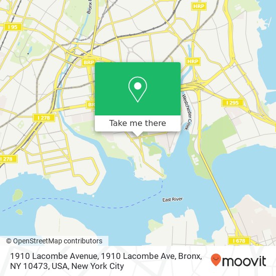 1910 Lacombe Avenue, 1910 Lacombe Ave, Bronx, NY 10473, USA map