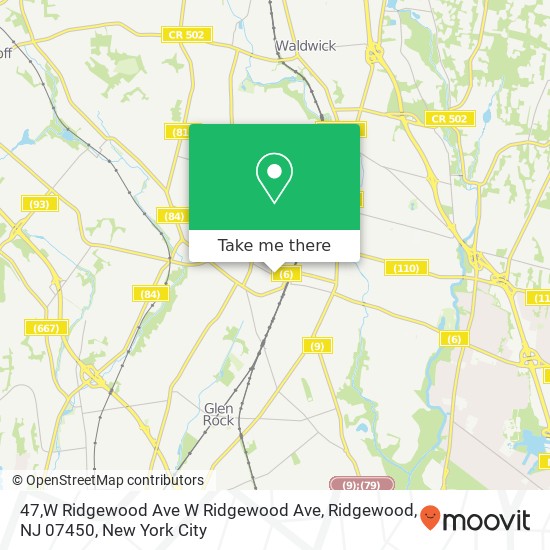 47,W Ridgewood Ave W Ridgewood Ave, Ridgewood, NJ 07450 map