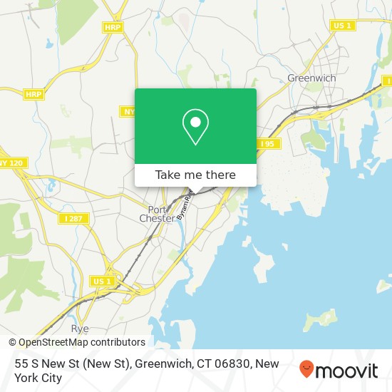 Mapa de 55 S New St (New St), Greenwich, CT 06830