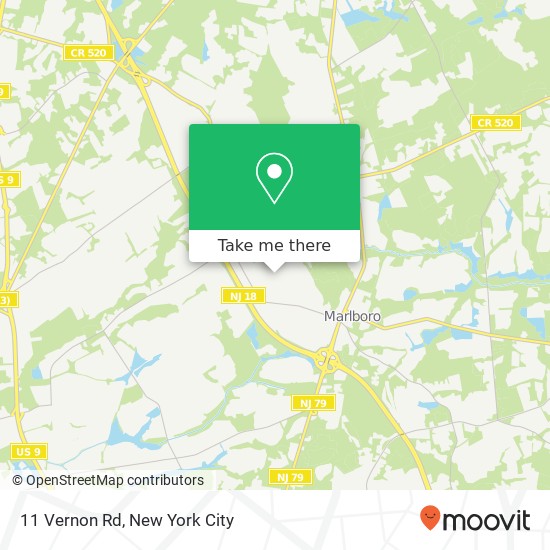 Mapa de 11 Vernon Rd, Marlboro, NJ 07746