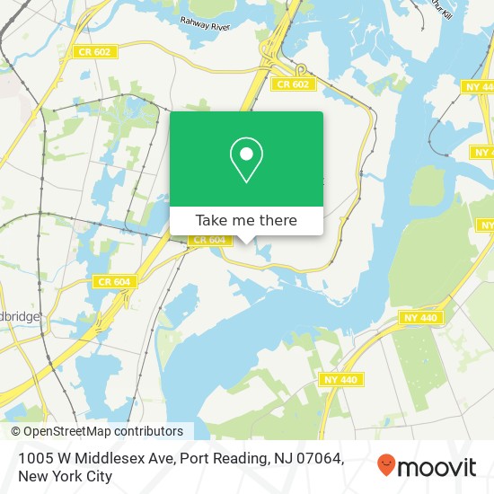 Mapa de 1005 W Middlesex Ave, Port Reading, NJ 07064